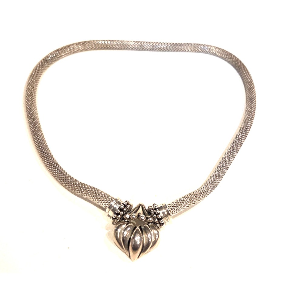 Joseph Esposito Espo Sig 925 Sterling Mesh Tube Necklace w 5 925 Stocko Pendants